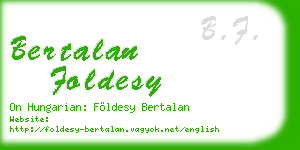 bertalan foldesy business card