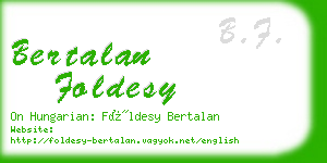 bertalan foldesy business card